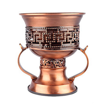 Non Electrical Bakhoor Burner with 10 Coal Coins & 40g Fragrance Paste - Copper